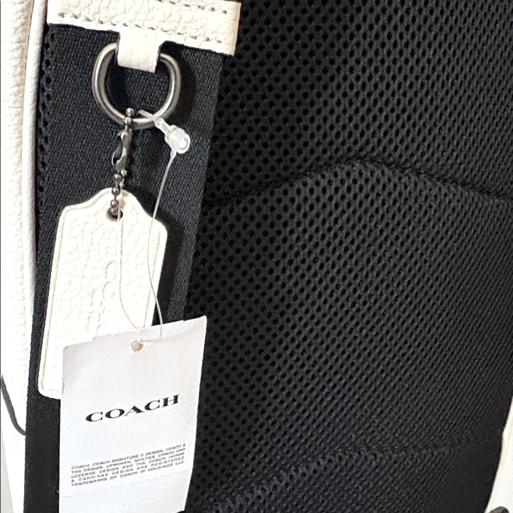 NWT [Coach] Zip-Close West Pack Medium Pebbeled Leather Designer Unisex Backpack - Picture 9 of 14